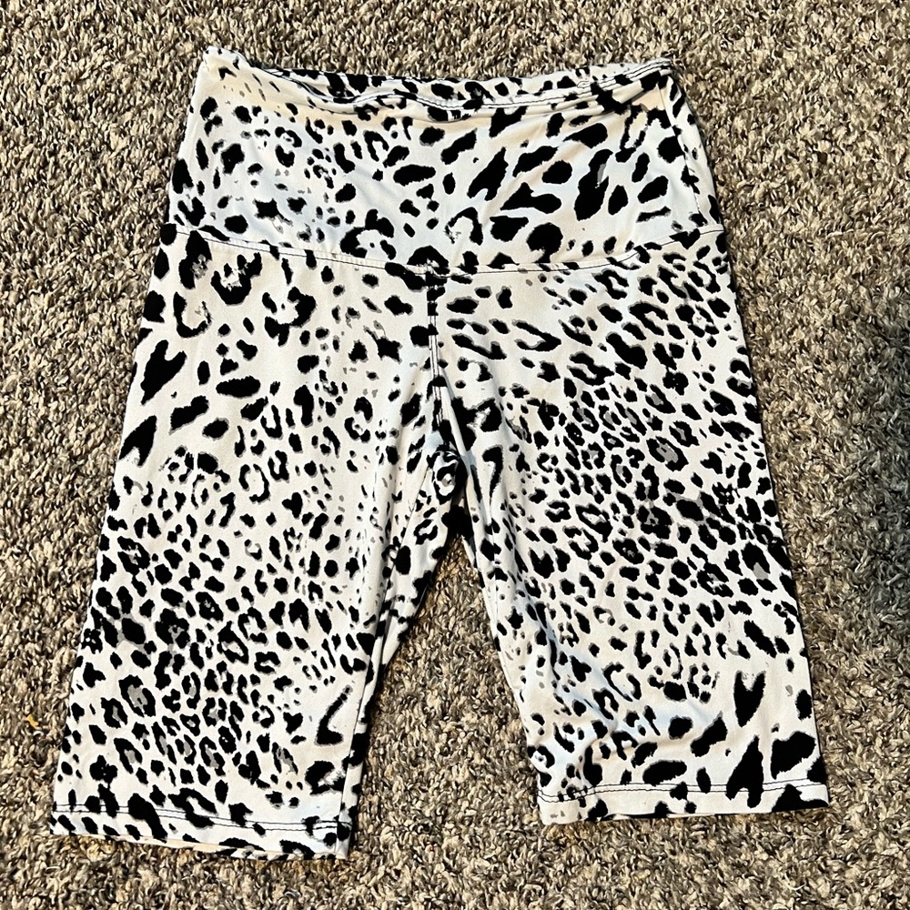 leopard biker shorts